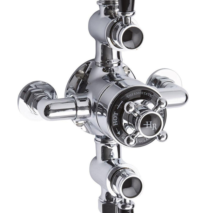 Hudson Reed Topaz Black Triple Exposed Shower Valve - Unbeatable Bathrooms