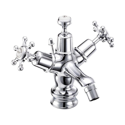 Burlington Birkenhead Regent Pop-Up Waste Bidet Mixer with High Central Ceramic Indice - Unbeatable Bathrooms