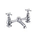 Burlington Claremont 2 Tap Hole Bridge Low Central Indice Basin Mixer with Plug and Chain Waste and Swivel Spout - Unbeatable Bathrooms