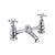 Burlington Claremont 2 Tap Hole Bridge Low Central Indice Basin Mixer with Plug and Chain Waste and Swivel Spout - Unbeatable Bathrooms