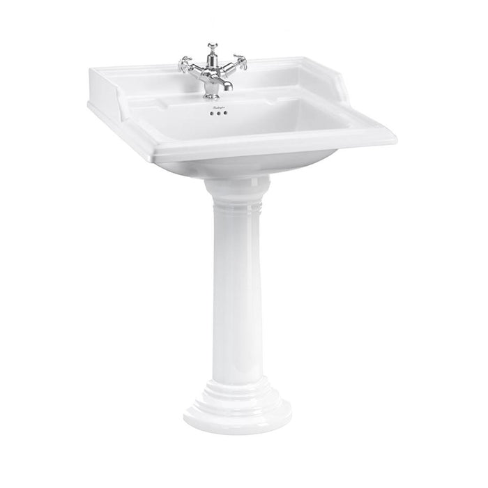 Burlington Classic 65cm Regal Round Full Pedestal Basin - 1, 2 & 3TH - Unbeatable Bathrooms