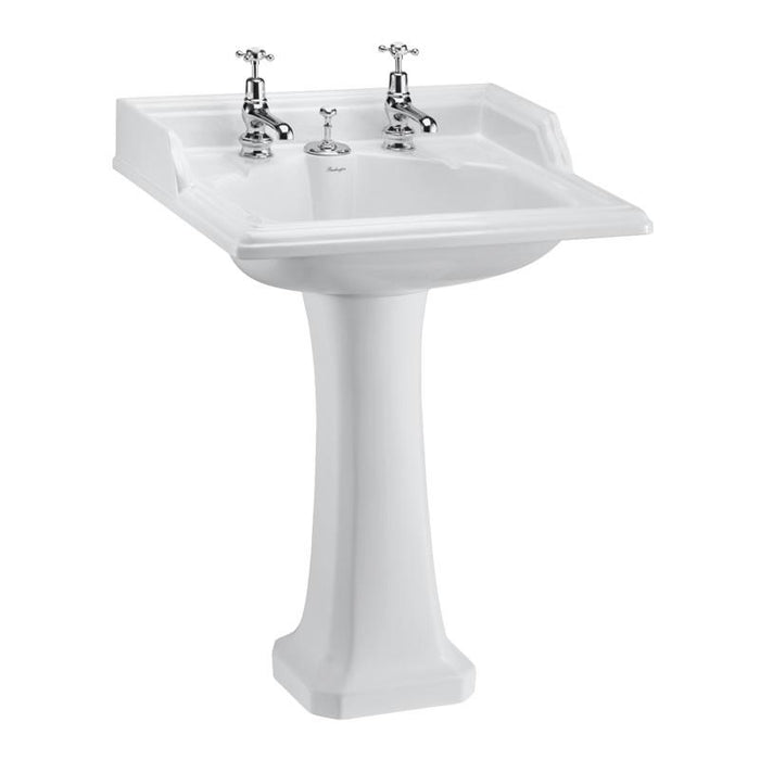 Burlington Classic 65cm Full Pedestal Basin with Invisible Overflow - 2TH - Unbeatable Bathrooms