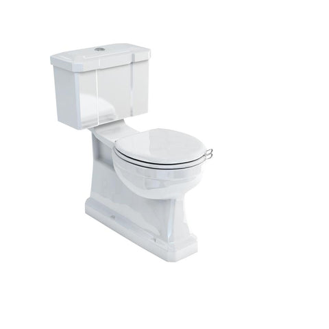 Burlington Close Coupled Concealed Outlet Toilet with Slimline Rear Or Bottom Entry Flush Button Cistern - Unbeatable Bathrooms