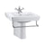 Burlington Contemporary 58cm Semi Pedestal Basin with Towel Rail - 1 & 2TH - Unbeatable Bathrooms
