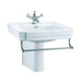 Burlington Contemporary 58cm Semi Pedestal Basin with Towel Rail - 1 & 2TH - Unbeatable Bathrooms