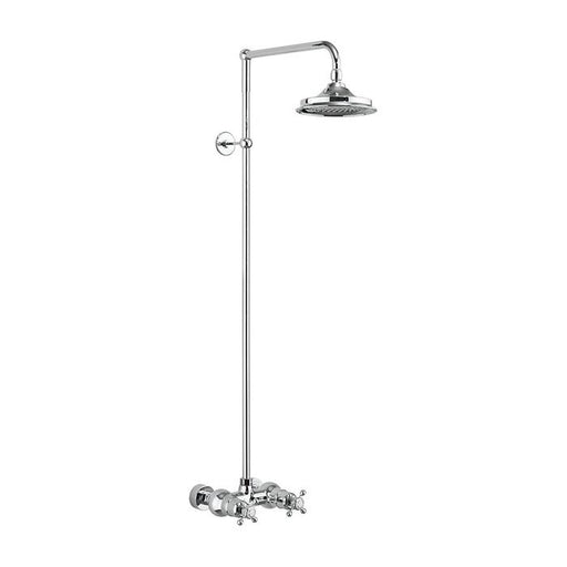 Burlington Eden Thermostatic Exposed Shower Bar Valve Single Outlet with Rigid Riser and Swivel Shower Arm - Unbeatable Bathrooms