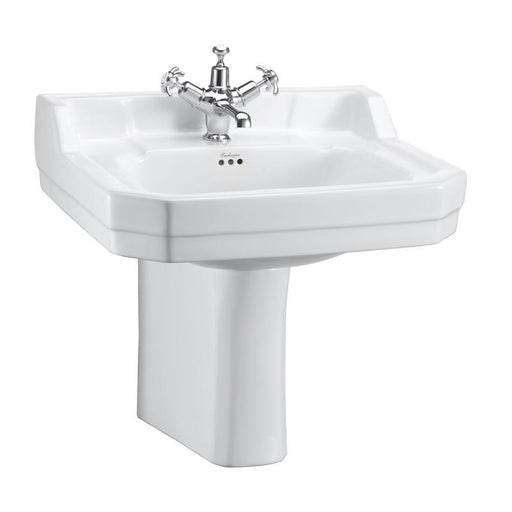 Burlington Edwardian 56cm Semi Pedestal Basin - 1 & 2TH - Unbeatable Bathrooms
