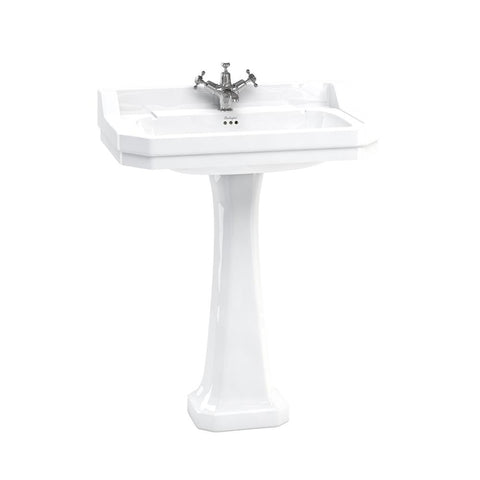 Burlington Edwardian 80cm Classic Full Pedestal Basin - 1, 2 & 3TH - Unbeatable Bathrooms