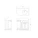 Burlington 1000mm Curved Corner Vanity Unit - Floor Standing 2 Door Unit with White Inset Basin & Worktop (Right Hand) - Unbeatable Bathrooms