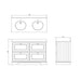 Burlington 1300mm Double Vanity Unit - Floor Standing 4 Drawer Unit with 2 White Inset Basins & Worktop - Unbeatable Bathrooms