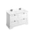 Burlington 1300mm Double Vanity Unit - Floor Standing 4 Drawer Unit with 2 White Inset Basins & Worktop - Unbeatable Bathrooms