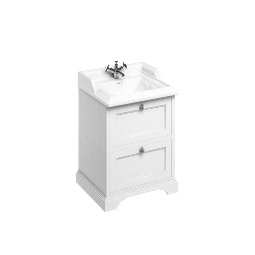Burlington Classic 650mm Vanity Unit - Floor Standing 2 Drawer Unit - Unbeatable Bathrooms