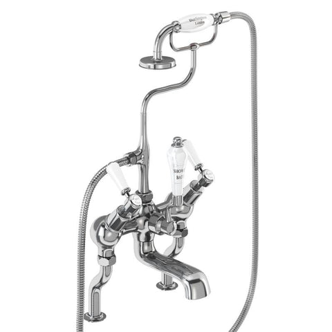 Burlington Kensington Angled Bath Shower Mixer - Deck Mounted - Unbeatable Bathrooms