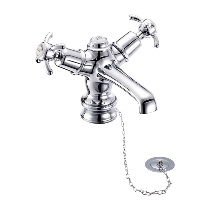 Burlington Low Central Indice Basin Mixer with Click Clack - Unbeatable Bathrooms