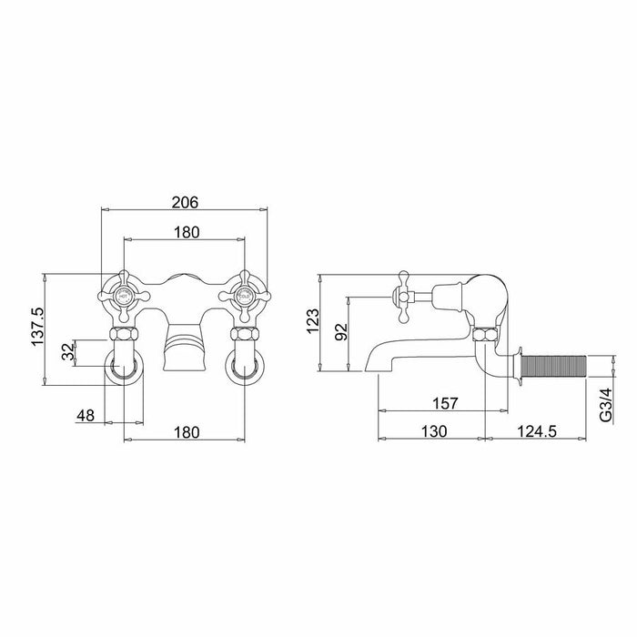 Burlington Regent Wall Mounted Bath Filler - Unbeatable Bathrooms