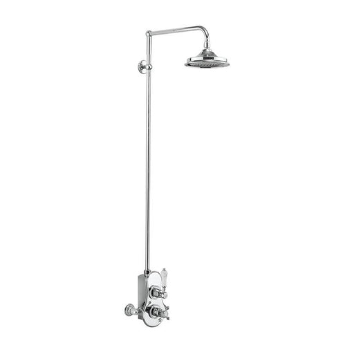 Burlington Spey Thermostatic Exposed Shower Valve Single Outlet with Rigid Riser and Swivel Shower Arm - Unbeatable Bathrooms