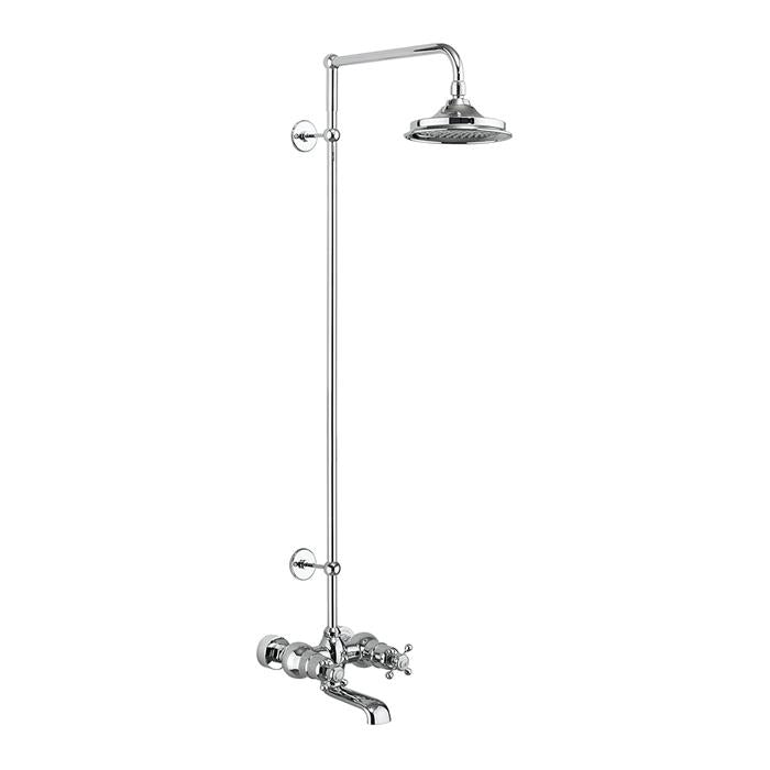 Burlington Tay Thermostatic Wall Mounted Bath Shower Mixer with Rigid Riser - Unbeatable Bathrooms
