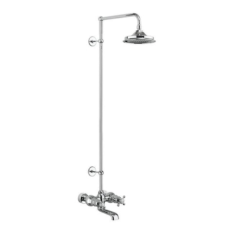 Burlington Tay Thermostatic Wall Mounted Bath Shower Mixer with Rigid Riser - Unbeatable Bathrooms