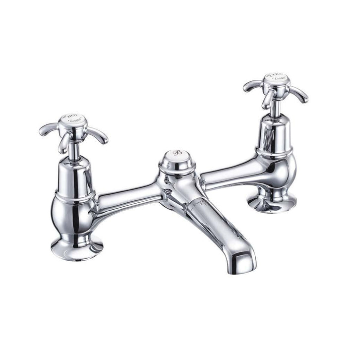 Burlington Traditional 2 Tap Hole Bridge Basin Mixer - Unbeatable Bathrooms
