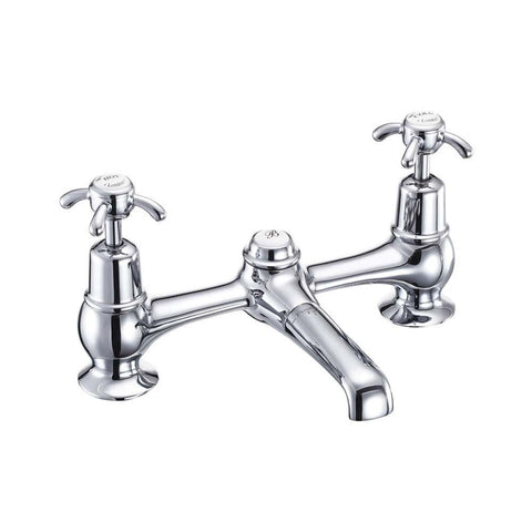 Burlington Traditional 2 Tap Hole Bridge Basin Mixer - Unbeatable Bathrooms