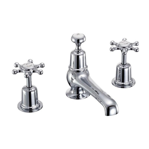 Burlington Traditional 3 Tap Hole Basin Mixer with Pop Up Waste - Unbeatable Bathrooms
