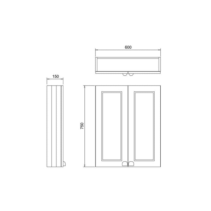 Burlington Traditional 60cm Double Door Wood Wall Unit - Unbeatable Bathrooms