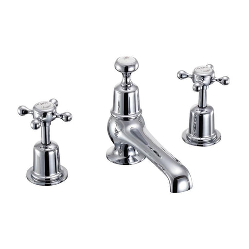 Burlington Traditional Claremont 3 Tap Hole Mixer with Pop Up Waste - Unbeatable Bathrooms
