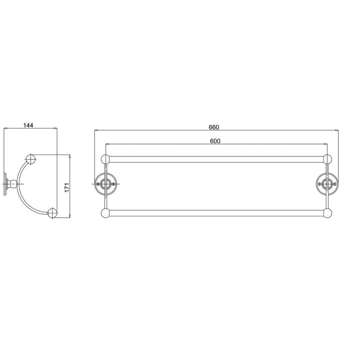 Burlington Traditional Double Towel Rail - Unbeatable Bathrooms