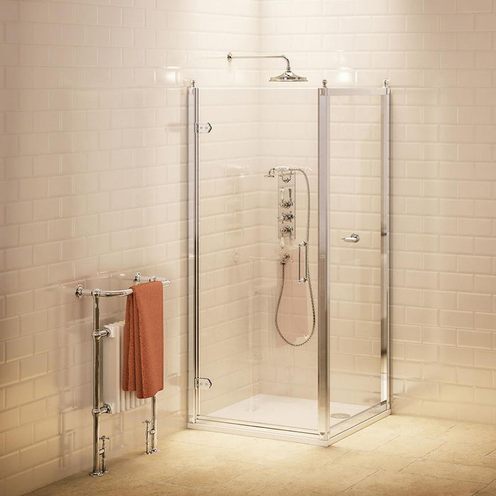 Burlington Traditional Square Shower Enclosure with Hinged Door - Unbeatable Bathrooms