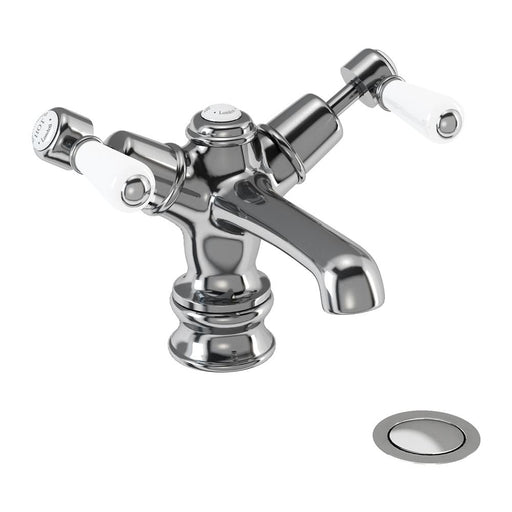 Burlington Traditional Low Central Indice Basin Mixer with Click Clack - Unbeatable Bathrooms
