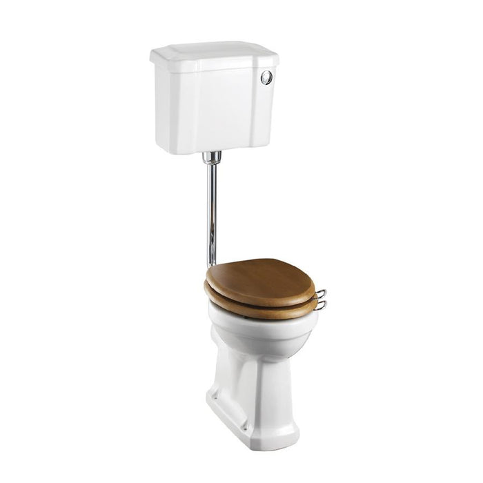 Burlington Traditional Low-Level Cistern Toilet with Slimline Push Button Cistern & Flush Pipe Kit - Unbeatable Bathrooms