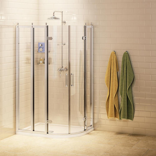 Burlington Traditional Offset Quadrant Shower Enclosure with 2 Hinged Doors - Unbeatable Bathrooms