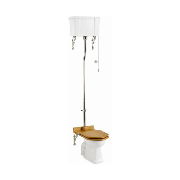 Burlington Traditional High-Level Cistern Toilet with Flush Pipe Kit - Unbeatable Bathrooms