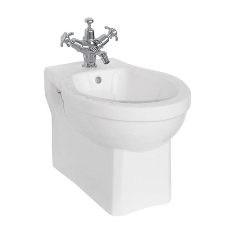 Burlington Traditional White Wall Hung Bidet - Unbeatable Bathrooms