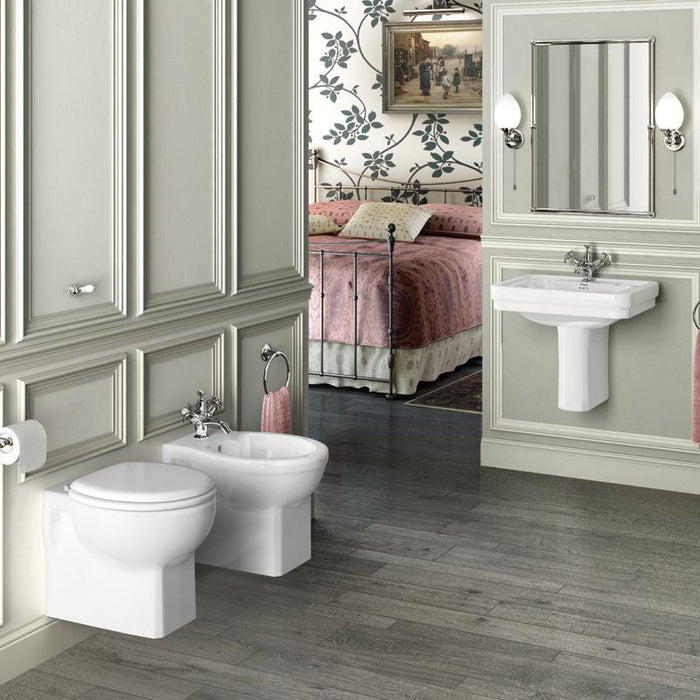 Burlington Traditional White Wall Hung Toilet - Unbeatable Bathrooms