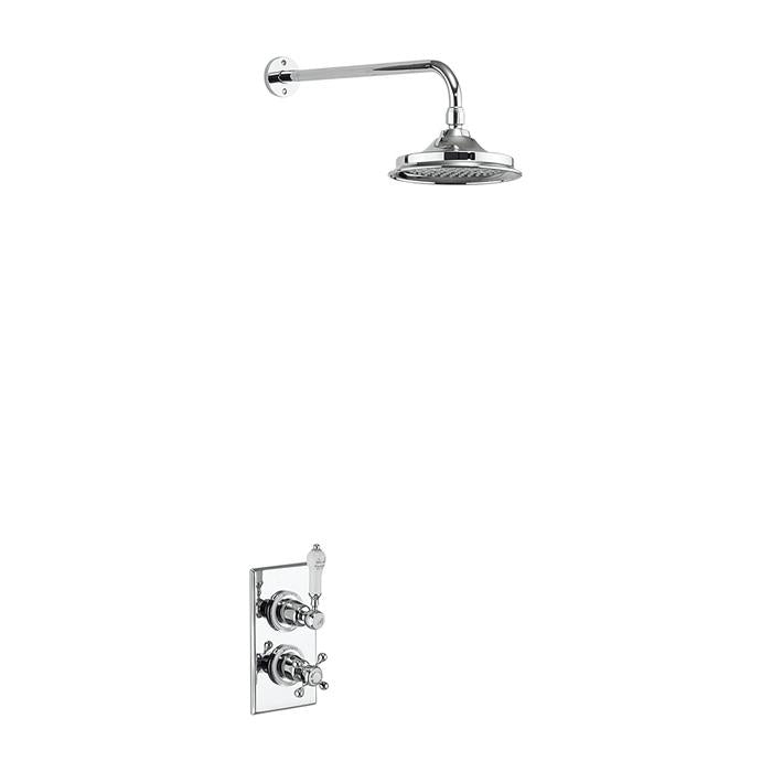 Burlington Trent Thermostatic Single Outlet Concealed Shower Valve with Fixed Shower Arm - Unbeatable Bathrooms