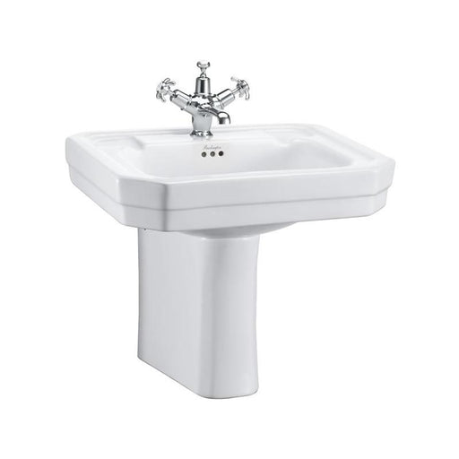 Burlington Victorian 56cm Semi Pedestal Basin - 1 & 2TH - Unbeatable Bathrooms