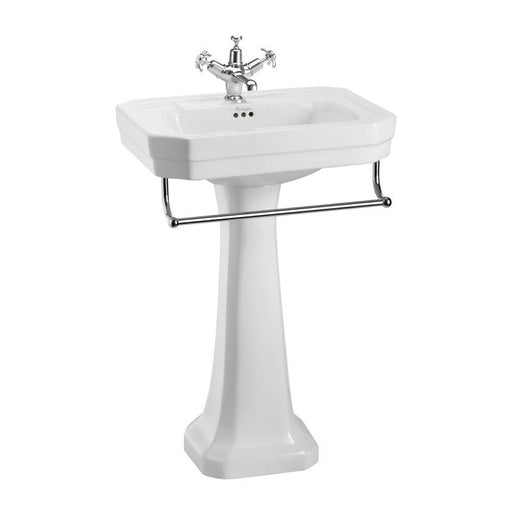 Burlington Victorian 56cm Regal Full Pedestal Basin with Towel Rail - 1, 2 & 3TH - Unbeatable Bathrooms