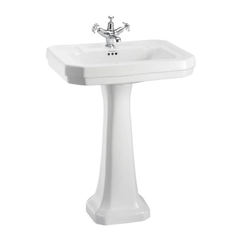 Burlington Victorian 61cm Regal Full Pedestal Basin - 1, 2 & 3TH - Unbeatable Bathrooms