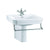Burlington Victorian 61cm Semi Pedestal Basin with Towel Rail - 1 & 2TH - Unbeatable Bathrooms