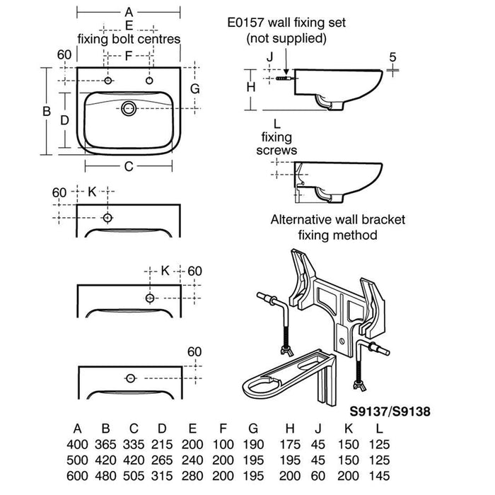 Armitage Shanks Care Plus Washbasin Mounting Bracket, Manually Operated, Vertical and Horizontal Adjustment - Unbeatable Bathrooms