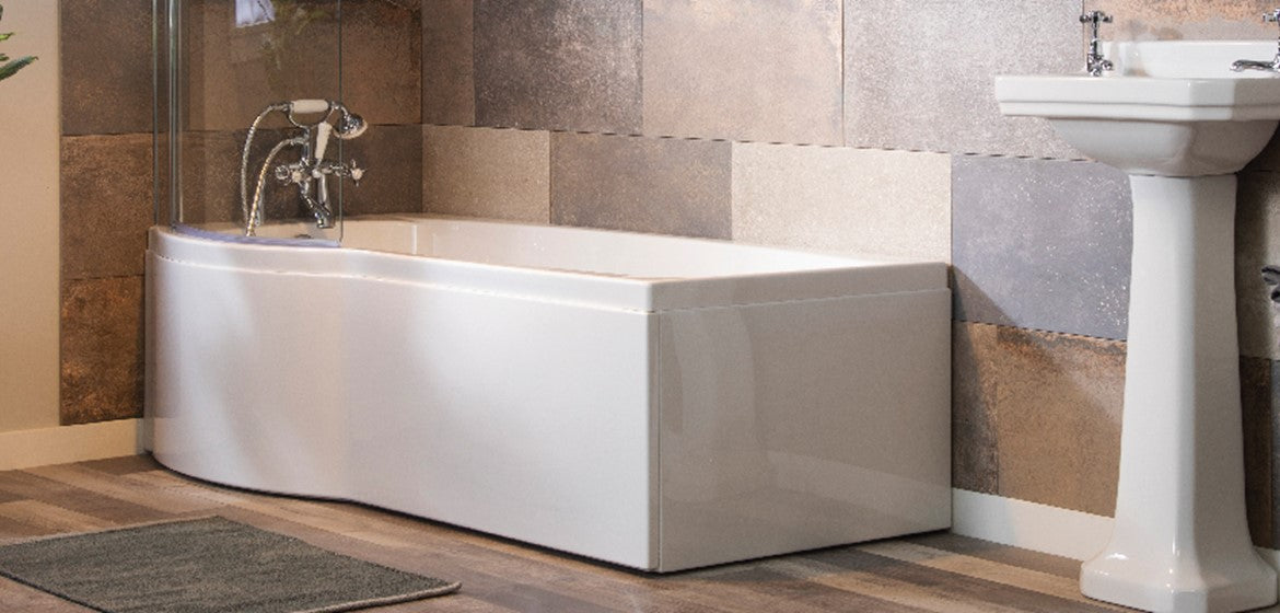 Carron Axis Single Ended 5mm Carronite Rectangular Bath 2 Tap Hole White - Unbeatable Bathrooms