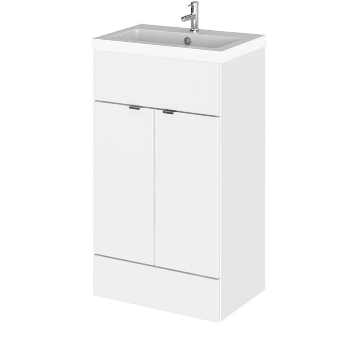 Hudson Reed Fusion Vanity Unit - Floor Standing 1 & 2 Door Units with Polymarble Basin - Unbeatable Bathrooms