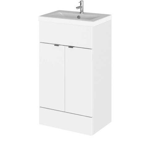 Hudson Reed Fusion Vanity Unit - Floor Standing 2 Door Unit with Basin (Full Depth) - Unbeatable Bathrooms