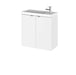 Hudson Reed Fusion 500/600mm Slimline Vanity Unit - Wall Hung 2 Door Unit with Polymarble Basin - Unbeatable Bathrooms