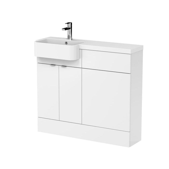 Hudson Reed Fusion 1000/1100mm Vanity Unit Pack - Floor Standing 2 Door Unit with Semi Recessed Basin - Unbeatable Bathrooms