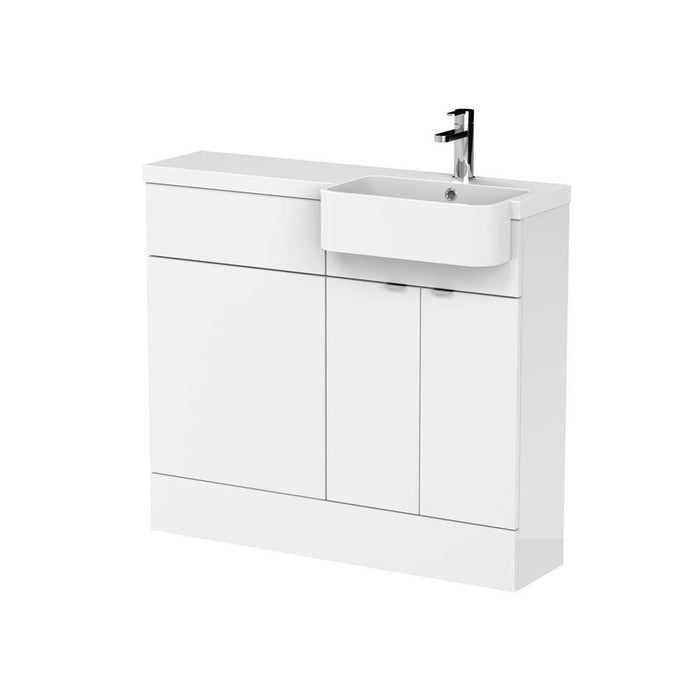 Hudson Reed Fusion 1000/1100mm Vanity Unit Pack - Floor Standing 2 Door Unit with Semi Recessed Basin - Unbeatable Bathrooms