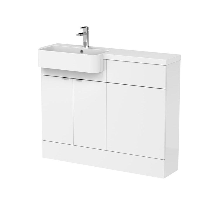 Hudson Reed Fusion 1000/1100mm Vanity Unit Pack - Floor Standing 2 Door Unit with Semi Recessed Basin - Unbeatable Bathrooms