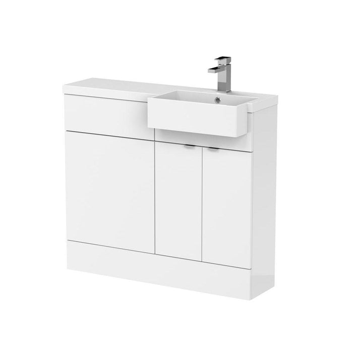 Hudson Reed Fusion 1000/1100mm Vanity Unit Pack - Floor Standing 2 Door Unit with Semi Recessed Basin - Unbeatable Bathrooms