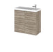 Hudson Reed Fusion 500/600mm Slimline Vanity Unit - Wall Hung 2 Door Unit with Polymarble Basin - Unbeatable Bathrooms